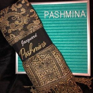 PASHMINA - Black and Gold, never worn